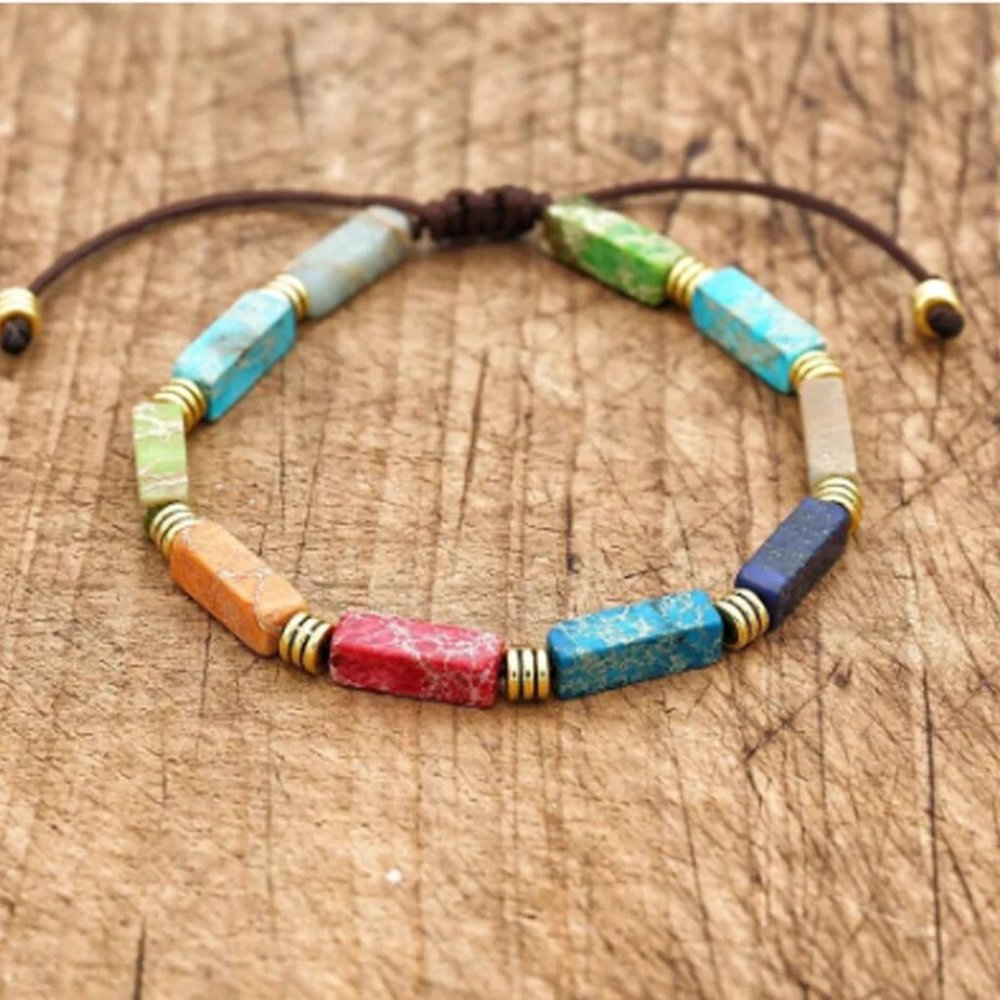 Natural Stone Tibetan Bead 7 Chakras Shamballa Healing Protection Bracelet Gifts